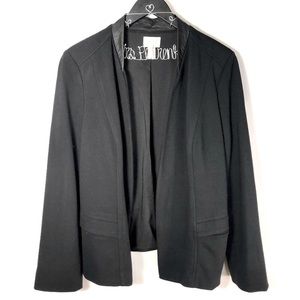 Chico’s Black Blazer with Faux Leather Collar